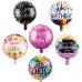 Happy Birthday Foil Mylar Helium Balloon, 18" Round Foil Balloon, Pack of 30