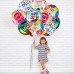 NPLUX 18" Happy Birthday Foil Balloons Round Mylar Helium Balloon Party Decorations Supplies,18 Pack2