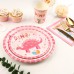 Sharlity Serve 24 Dinosaur Birthday Plates Cups and Napkins for Girls Birthday Party Supplies Decorations