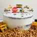 42 Pcs Construction Cupcake Toppers with Dump Truck Excavator Tractor Cars Construction Sign for Boys Birthday Party Supplies and Cake Decorations