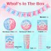 Sharlity Gender Reveal Party Supplies Serve 24, Boy or Girl Paper Plates Cups Napkins Tablecloth Banner for Baby Gender Reveal Party Decorations