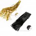 4PCS 3' X 8' Black and Gold Metallic Tinsel Foil Fringe Curtain Backdrop for 2022 New Years Eve, Halloween Party Decoration