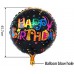Sharlity Happy Birthday Foil Balloons 18 Inch Round Shape Foil Mylar Helium Balloons for Birthday Party Decorations Supplies (12pack)