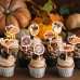 Thanksgiving Cupcake Toppers 24pcs Happy Thanksgiving Turkey Cupcake Toppers for Thanksgiving Party, Turkey Day and Harvest Theme Party Decorations