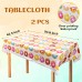 Sharlity Donut Party Supplies Serve 24, Including Paper Plates Cups Napkins Tablecloth Banner Forks Hanging  Swirl for Donut Party Decorations