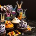 42 Pack Halloween Cupcake Toppers Witch Boot Legs Cupcake Decorations for Fall Holiday Table Supplies Halloween Birthday Party