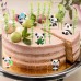 Sharlity 32 Pack Panda Cake Toppers Little Panda Figures with Bamboo for Kids Birthday Party Decorations