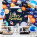 Outer Space Birthday Decorations 84 Pcs Space Birthday Party Supplies with Happy Birthday Banner UFO Rocket Astronaut Balloons for Solar System Galaxy Universe Party