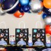 Sharlity 24packs Outer Space Gift Bags Space Paper Bags with Handles for Kids Space Themed Birthday Party Supplies (8.5 x 6.3 x 3.15inch)