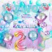 Sharlity Mermaid 2nd Birthday Party Decorations for Girl with Glitter Two Mermaid Banner,Mermaid Balloons,Shell Balloons,Mermaid Tail Balloon for Little Mermaid Ocean Party