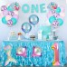 Sharlity Mermaid 1st Birthday Party Decorations for Girl with Glitter ONE Mermaid Banner,Mermaid Balloons,Shell Balloons,Mermaid Tail Balloon for Little Mermaid Ocean Party