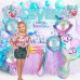 Sharlity Mermaid 7th Birthday Party Decorations for Girl with Glitter Seven Mermaid Banner,Mermaid Balloons,Shell Balloons,Mermaid Tail Balloon for Little Mermaid Ocean Party