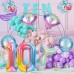 Sharlity Mermaid 10th Birthday Party Decorations for Girl with Glitter Ten Mermaid Banner,Mermaid Balloons,Shell Balloons,Mermaid Tail Balloon for Little Mermaid Ocean Party