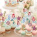Sharlity Mermaid Cupcake Toppers 40 pcs Mermaid Party Supplies Decorations for Mermaid Theme Birthday Decoration, Baby Shower Party Decorations