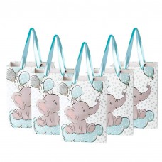 Sharlity 24 Packs Elephant Baby Gift Bag Baby Shower Goodie Bags Birthday Party Favor Bags for Kids Animal Theme Party Supplies